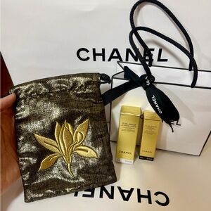 CHANEL Sublimage Makeup Bag with 2 Travel Size Cream